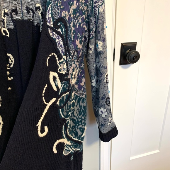 Anthropologie Emmia Hand Stitched Cardigan Monogram - Picture 7 of 14